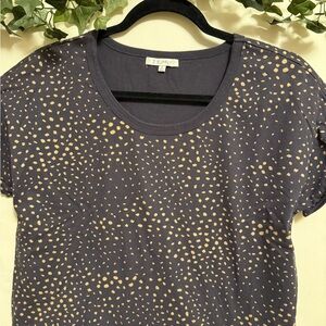 Z Supply Women's Short Sleeve Navy and Gold Dot Tee